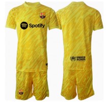 Barcelona Bramkarskie Koszulka Podstawowa dzieci 2024-25 Krótki Rękaw (+ krótkie spodenki)